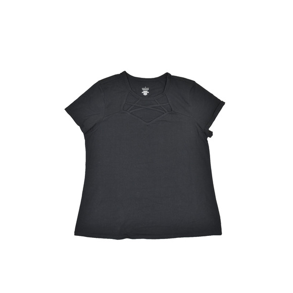 Torrid Plus Size 4 Black Criss Cross Strap High Low Tunic Top - Picture 1 of 8